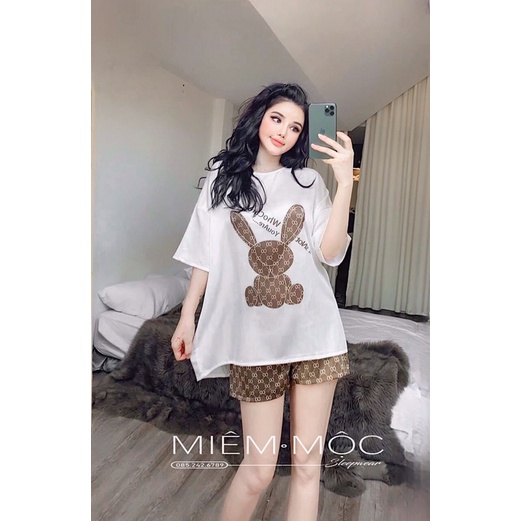 Set 3 món (1 áo, 1 đùi, 1 dài) thỏ co,co nâu, hồng