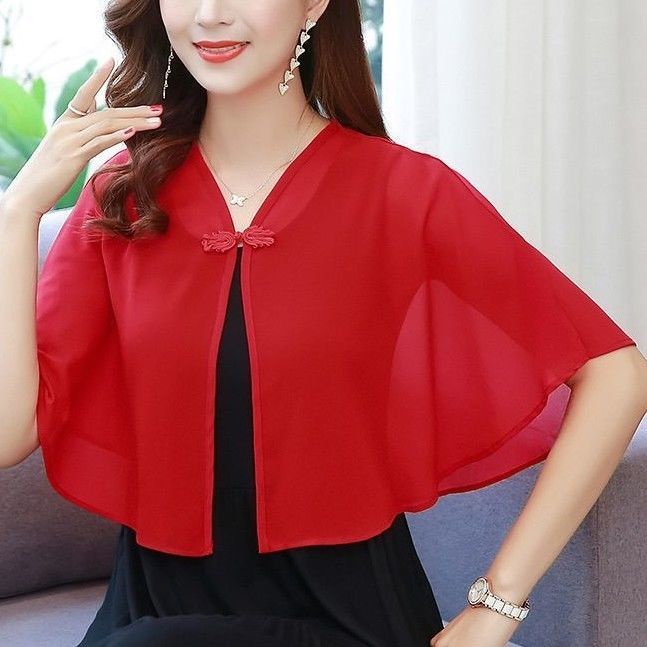 Áo Khoác Cardigan Ngắn Dáng Rộng Chất Liệu Vải Voan Thời Trang Mùa Hè Mới Cho Nữ