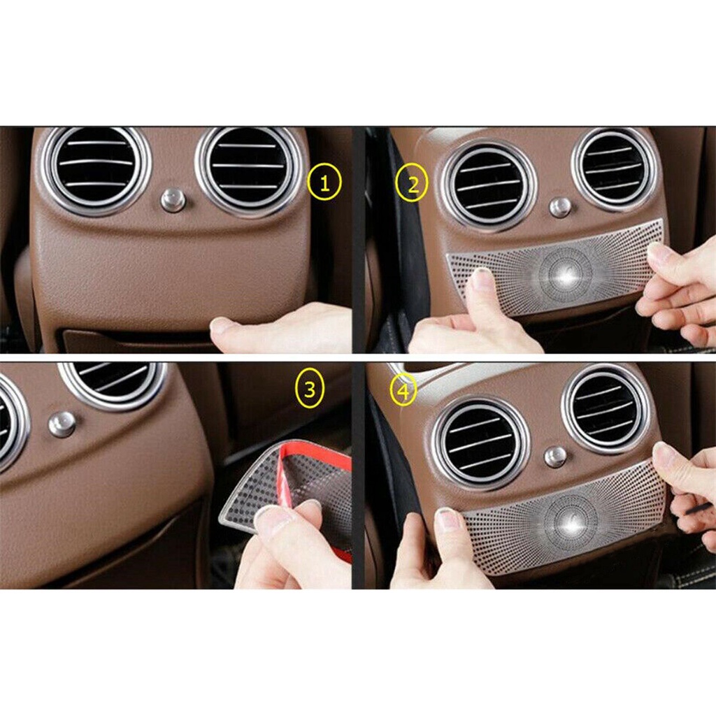 Ốp Viền Lỗ Thông Gió Phía Sau Màu Bạc Nhám Cho Mercedes Benz E Class W213 C Class W205 GLC X253 GLC260