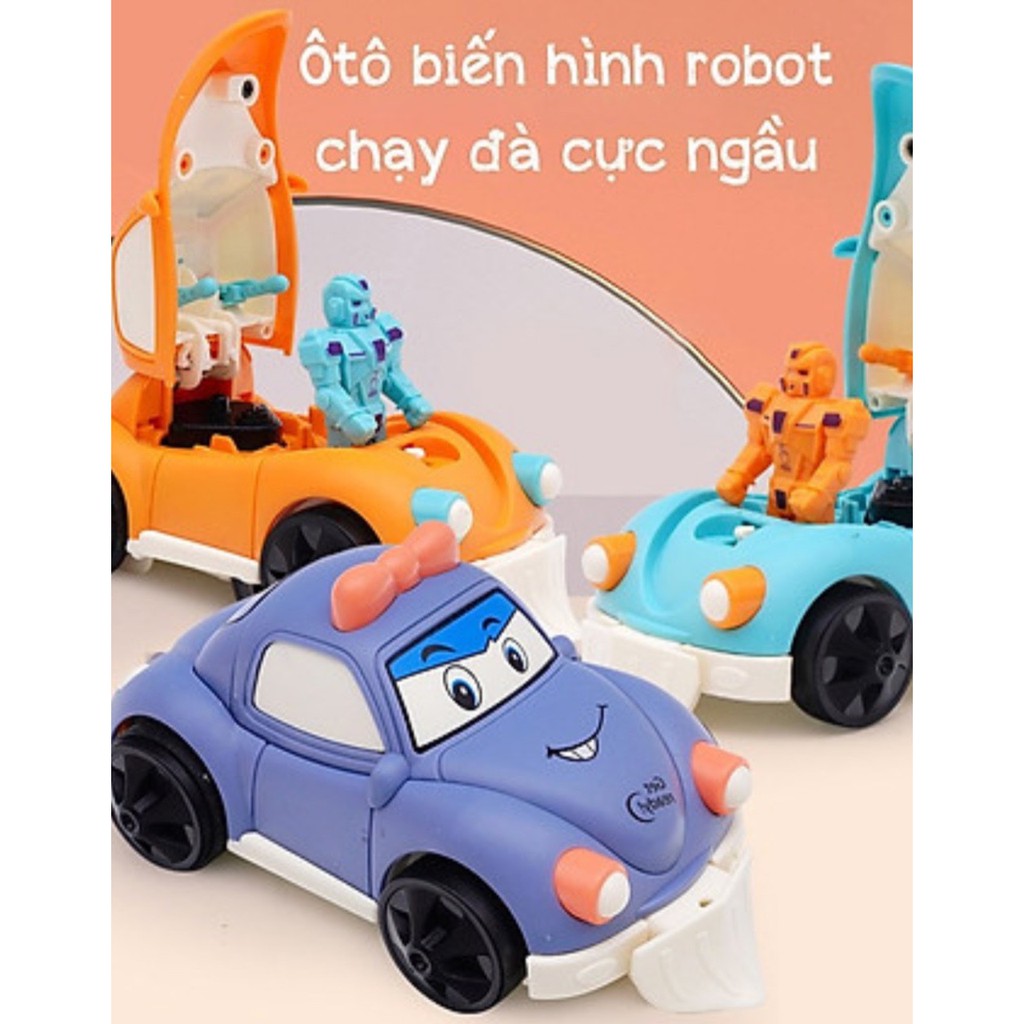 Đồ chơi ô tô cảnh sát biến hình Mitoloxe hơi biến hình robot 168-37