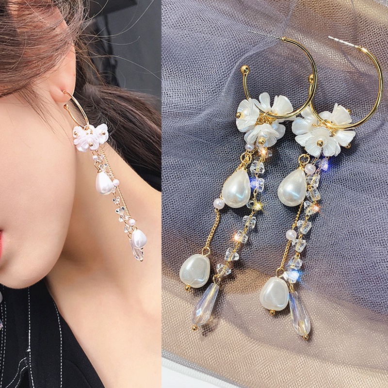 Bông tai mạ bạc 925 đính đá kiểu hình học sang trọng thời trang