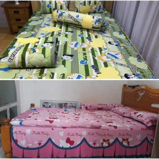 Bộ chăn, ga thun hàn đủ kích cỡ đô rê mon cho bé yêu