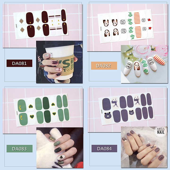 Nail Wraps Set Dán móng tay 14 miếng nhiều mẫu DA081-100