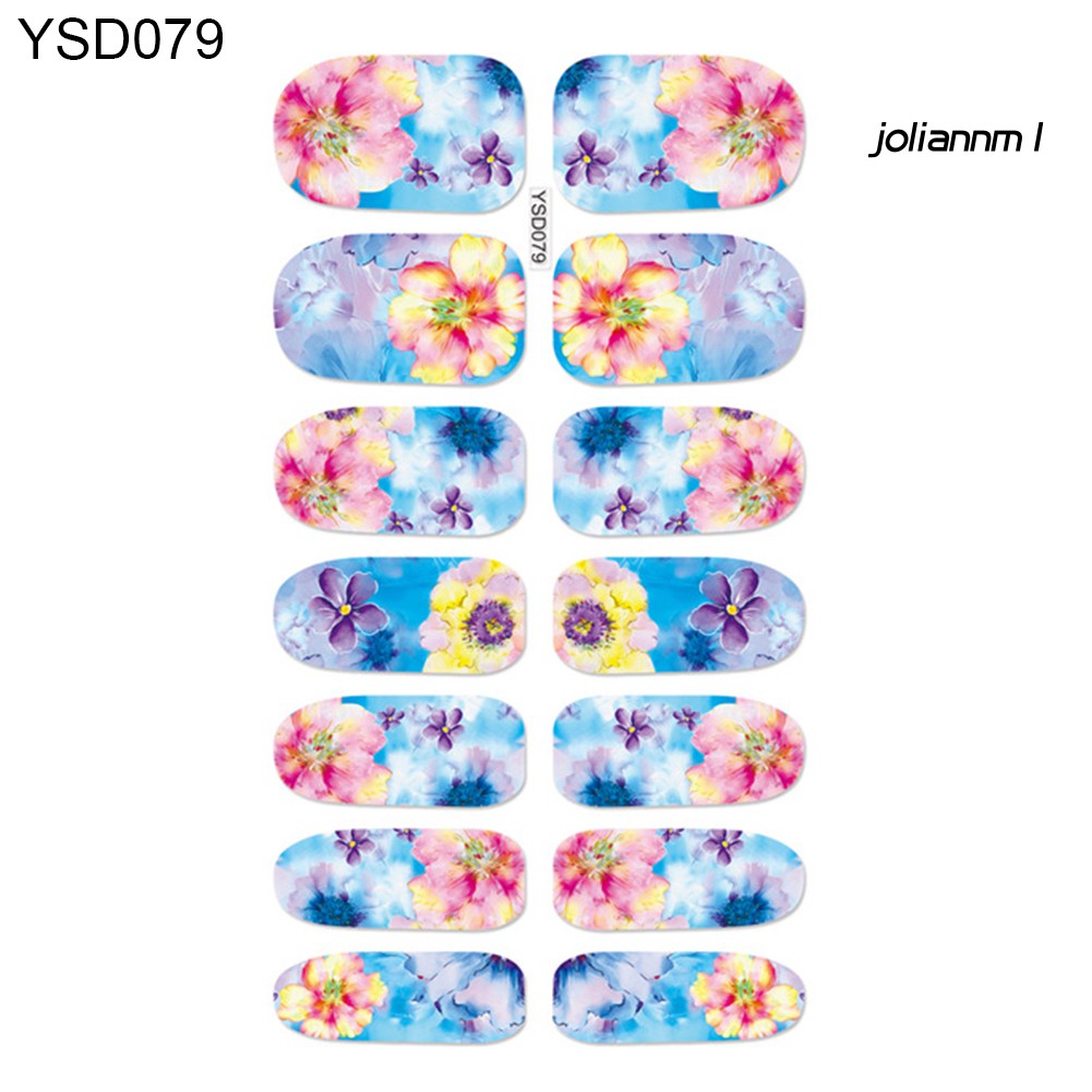 [Hàng mới về] Set 14 sticker họa tiết hoa và bầu trời đầy sao dùng để trang trí móng nghệ thuật