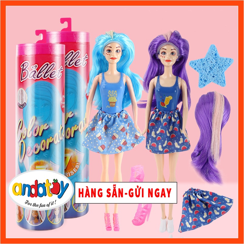Búp bê đổi màu barbie cho bé gái 30cm đồ chơi trẻ em bé gái ANDATOY AD896