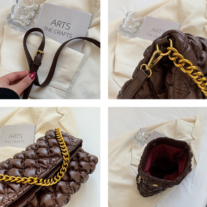 Túi đeo chéo IELGY mềm đính kim cương phong cách Hàn Quốc thời trang cho nữ