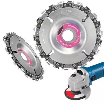 Đĩa cưa xích tròn, lưỡi cưa xích cắt gỗ, phay phá gỗ đa năng gắn máy mài 4 inch, 5 inch