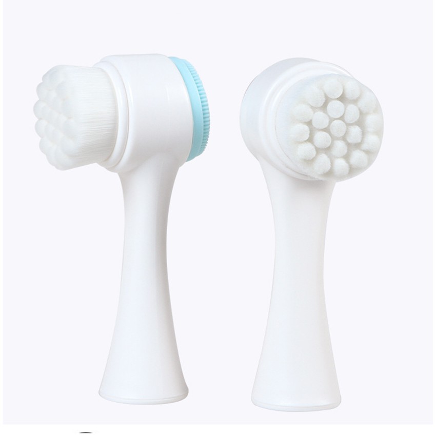 Cọ Massage Rửa Mặt 2 Đầu 3D Gai Silicon