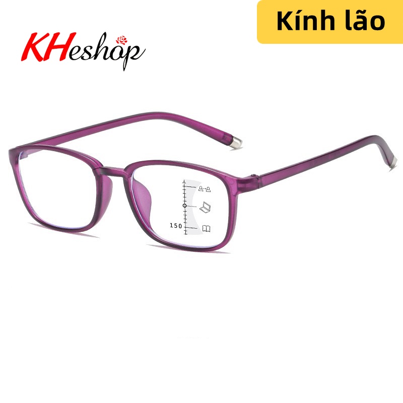 Kính viễn thị đọc báo, tròng TR90, nhìn xa gần, gọng vuông bầu, thay đổi độ linh hoạt phù hợp góc nhìn 3 màu Y8012