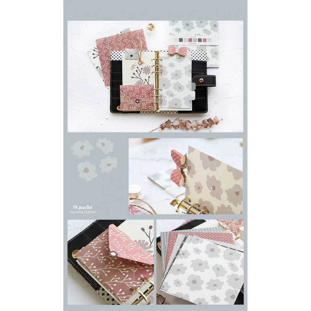 Giấy họa tiết Vintage làm Lovebox, scrapbook - Set 16 tờ hoặc 12 tờ