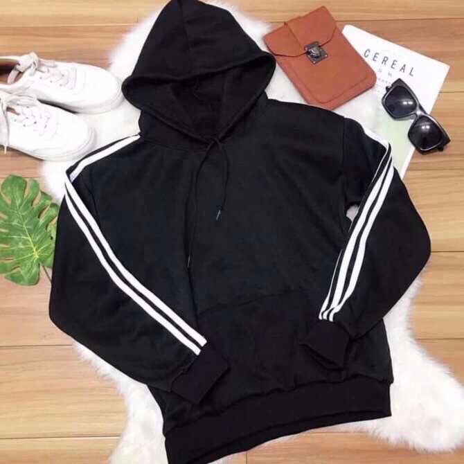 Áo Hoodie nam nữ Sọc viền tay