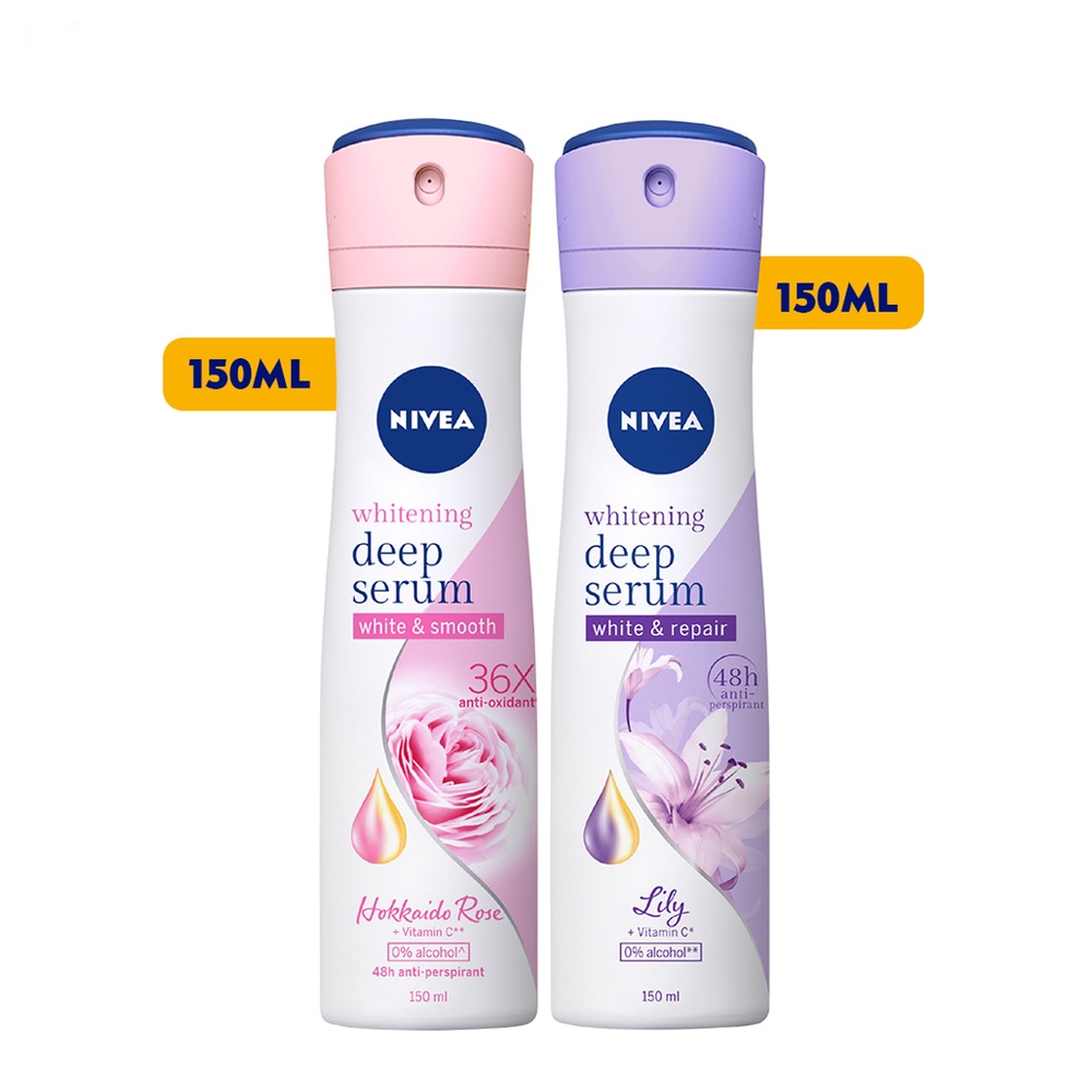 Xịt Ngăn Mùi Nivea Whitening Deep Serum Hương Hoa 150ml/chai