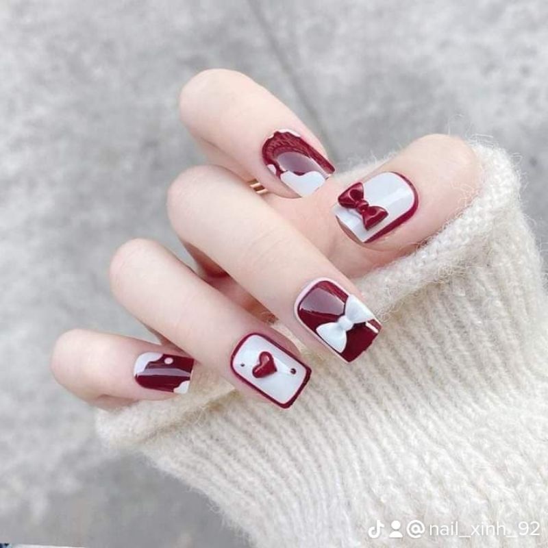 XẢ HÀNG bộ 24 móng tay giả cao cấp tặng kèm keo dán móng