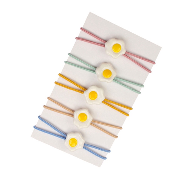 Dây buộc tóc cao su co giãn hình quả trứng kiểu Hàn Quốc xinh xắn trẻ trung dành cho nữ