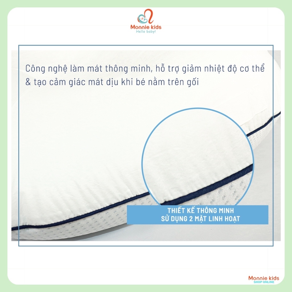 Gối chống trào ngược cho bé Emong Duraron Cool, gối chống trào ngược siêu mát - Monnie Kids
