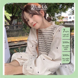 Sơ mi Babydoll họa tiết trái tim dễ thương