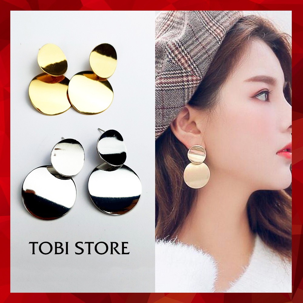 Bông tai nữ hình học bản to phong cách cá tính trẻ trung TB291 TOBI STORE