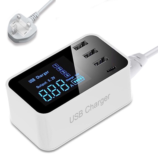 ✨ Quick Charge Type C USB Charger LCD Display Smart Charger Fast Travel Adapter