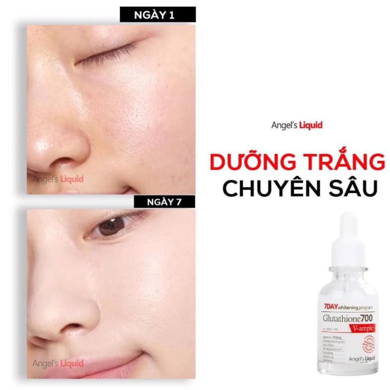Huyết Thanh Dưỡng Trắng Da, Làm Mờ Thâm Nám Chỉ Trong 7 Ngày Angel's Liquid Glutathione 700 V-Ampoule 30ml