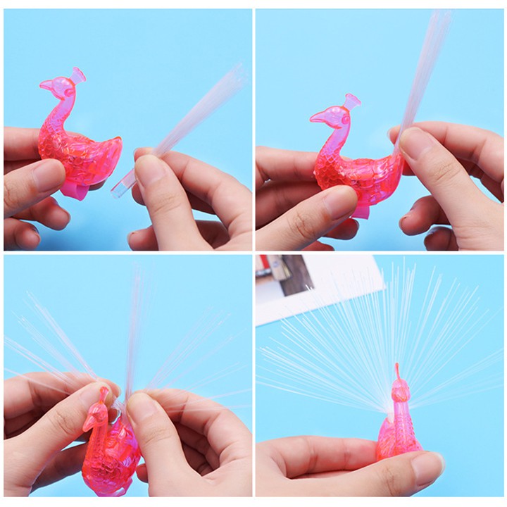Đèn LED trang trí phòng ngủ gia đình hình con công phát sáng nhấp nháy đổi màu đồ chơi trẻ emyoungcityshop 30.000