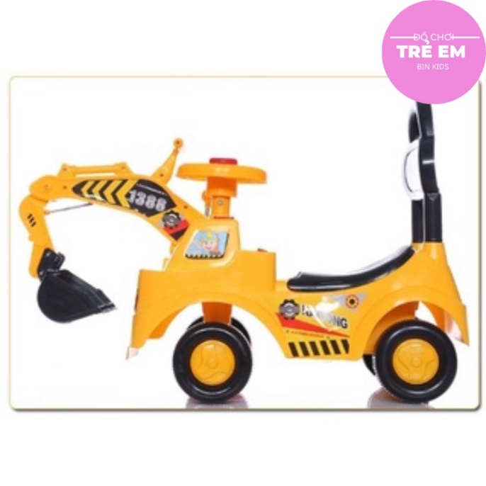 Xe cẩu máy xúc chòi chân có nhạc 2 trong 1 cho bé