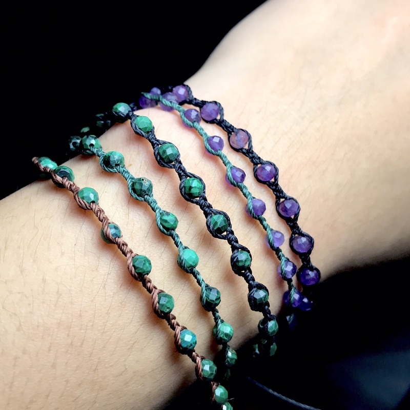 [Lapislazuli,Lapis,malachite] vòng tay handmade, đá thiên nhiên, thắt dây, thủ công