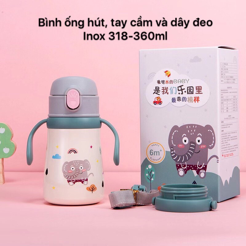 Minchun123:(CHỌN MẪU - TẶNG Túi đeo bình,bình giữ nhiệt lõi inox 316,304 bình nước cho bé