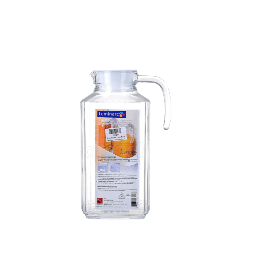 Bình đựng nước lọc/nước ép thủy tinh Luminarc Quadro 1.7L- G2668