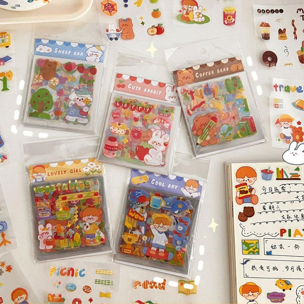 Set 20-25 tấm sticker hoạt hình trang trí sổ chống thấm nước SH107