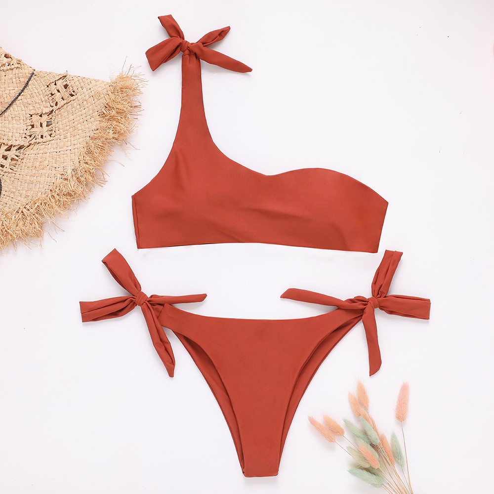 Bikini Px11 Dây Một Bên Vai Phối Họa Tiết Kẻ Sọc Đứng Quần Lưng Lót Thấp Thời Trang Đi Biển Cho Nữ | BigBuy360 - bigbuy360.vn
