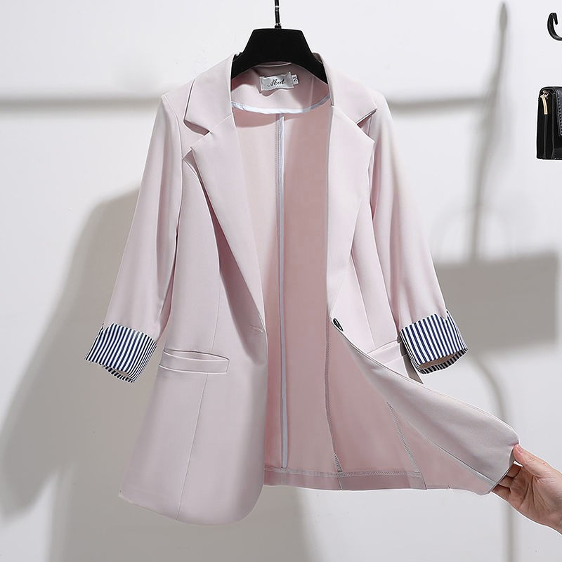 Áo Khoác Blazer Tay Lửng Thời Trang Xuân Hè Phong Cách Hàn Quốc Cho Nữ