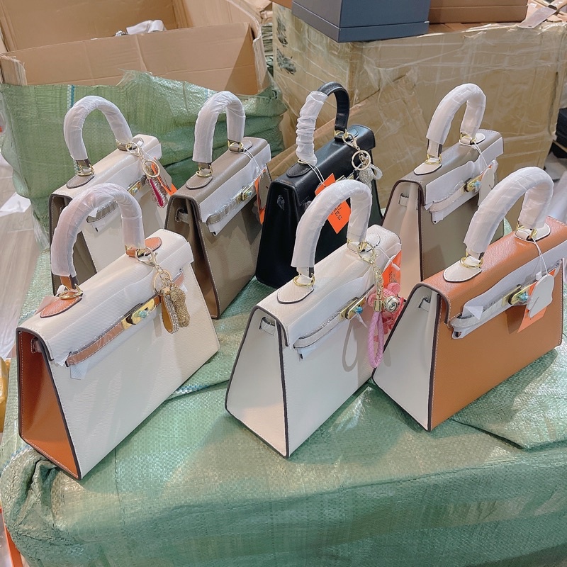 M3001 Túi HM Hồng phối  Màu cực hiếm size 25 Tặng kèm khăn