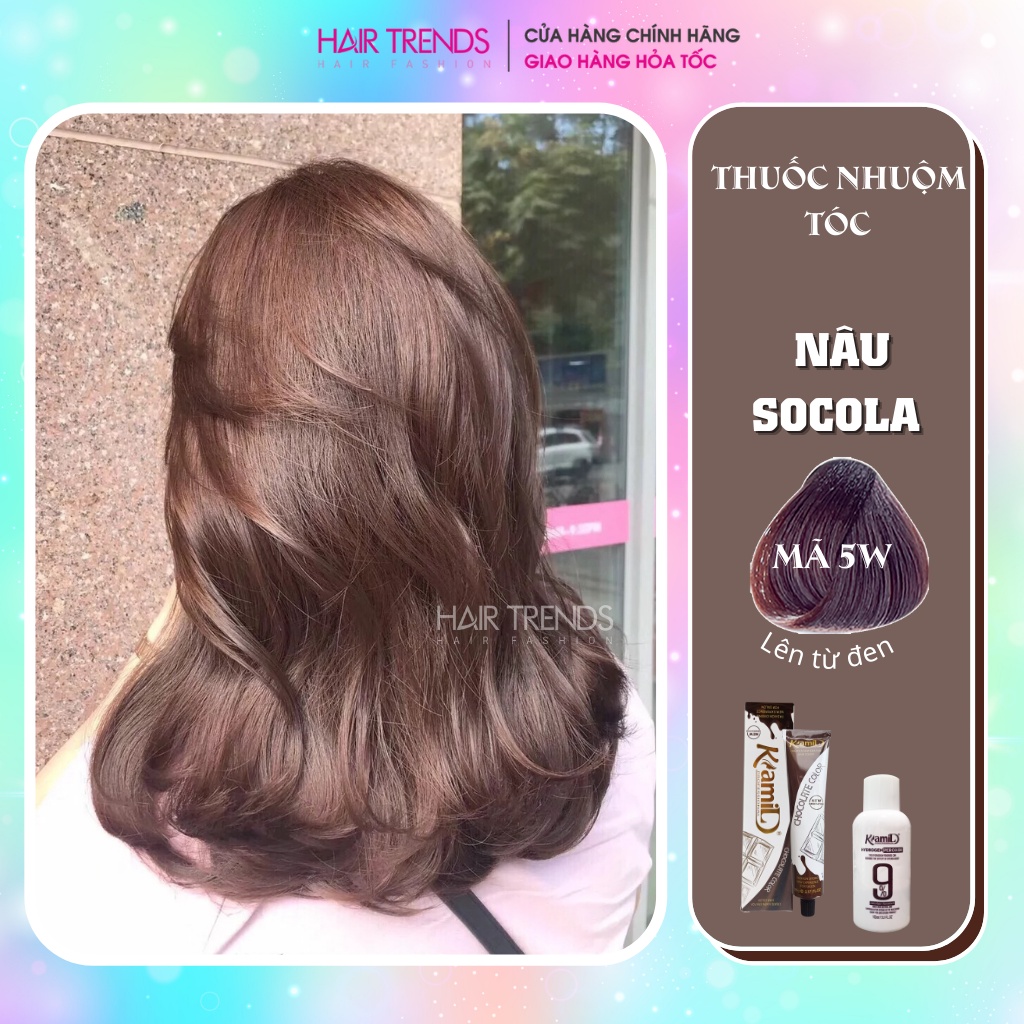 Thuốc nhuộm tóc màu nâu socola - màu nhuộm KAMI Chính Hãng