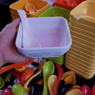 10 Bộ Bát ăn chè kèm thìa ( bát vuông)
