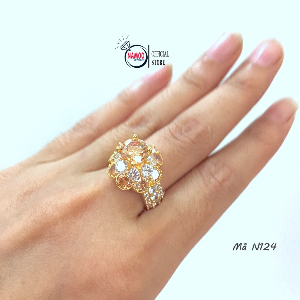 Nhẫn Nữ Đính Hoa Đá N124 Bản Lớn Namoo Jewelry