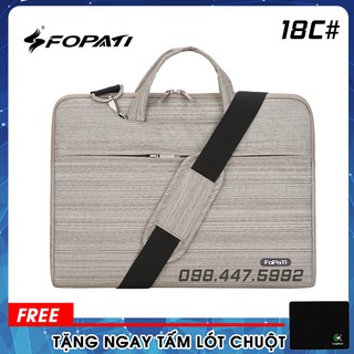 Túi xách chống sốc, chống nước laptop, macbook chính hãng fopati có quai đeo - mã 18c# - tặng 1 miếng lót chuột