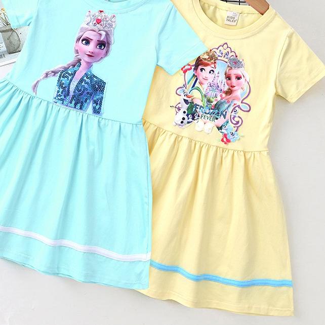 Lr-014|Đầm Hóa Trang Công Chúa Elsa Anna Trong Frozen 2-9 Tuổi