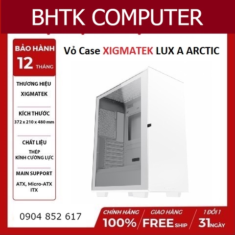 Vỏ case Xigmatek LUX A Arctic trắng tinh khôi, chất liệu siêu xịn đường nét tinh tế hút mọi ánh nhìn