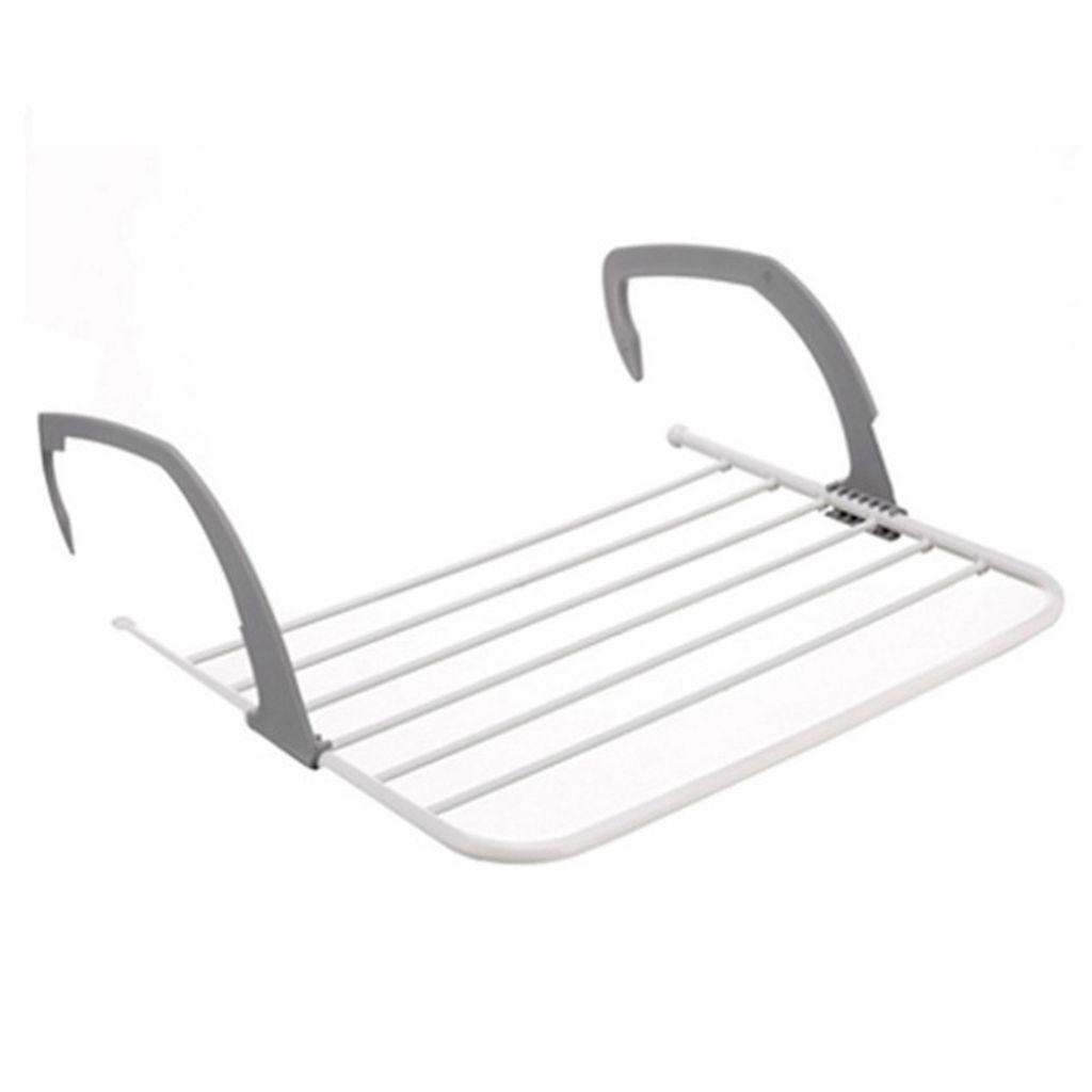 Giá Đỡ Phơi Quần Áo Bằng Kim Loại Màu Xám Tiết Kiệm Không Gian Có Thể Điều Chỉnh