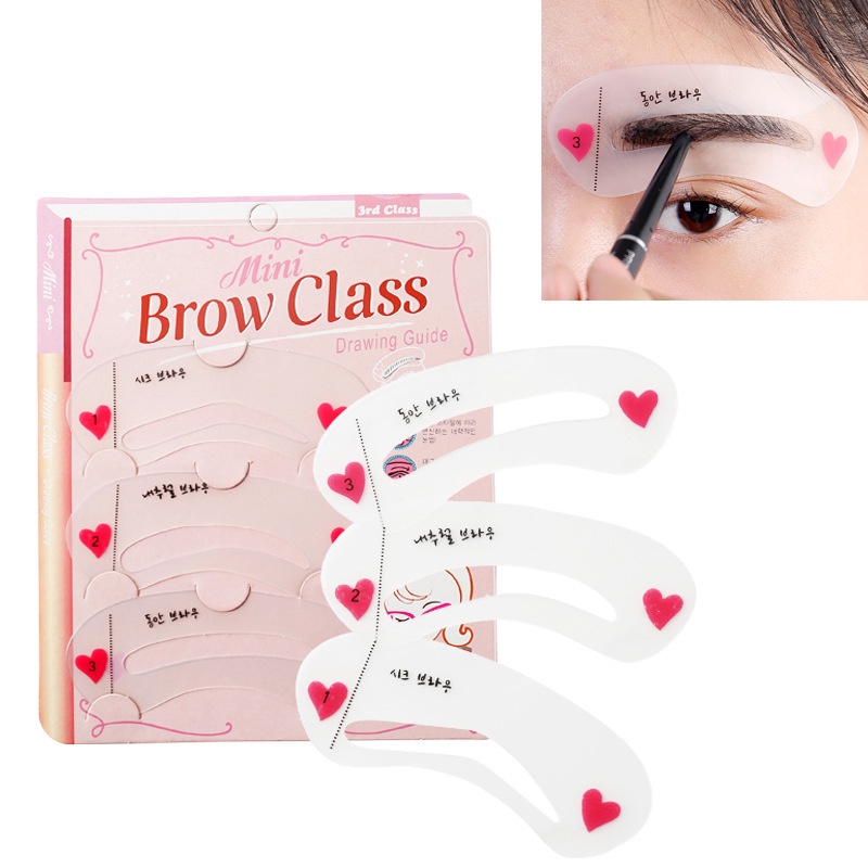 Khuôn Kẻ Lông Mày Mini Brow Class Bộ 3 Kiểu