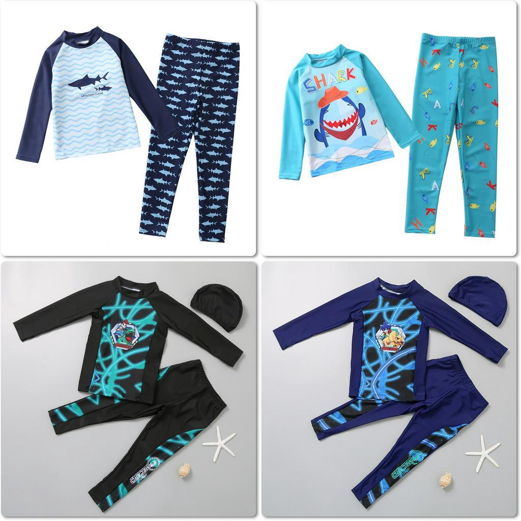 Bộ bơi Bigbaby, bơi tay dài quần dài hoạt tiết khủng long, cá mập,... cho bé trai 2-12T