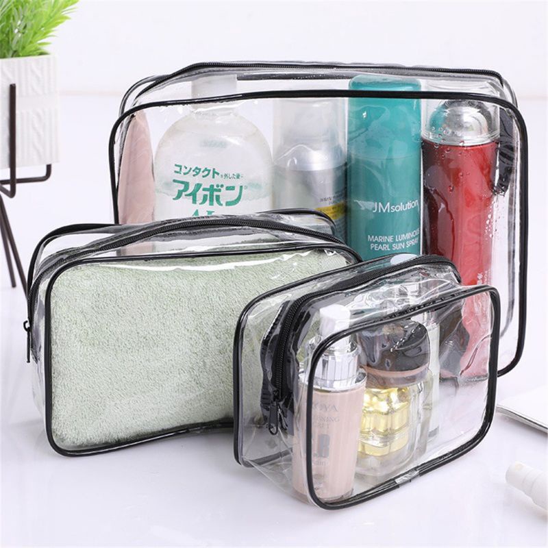 Túi trong suốt đựng bình nước mỹ phẩm khăn mặt đi du lịch hoặc đi biển điều được TA101
