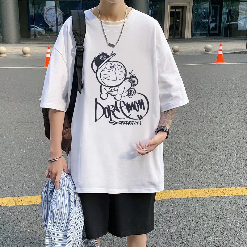 Áo Thun Dáng Rộng In Hình Phi Hành Gia Phong Cách Hip Hop Hàn Quốc Thời Trang Mùa Hè Cho Nam Cỡ M-8XL