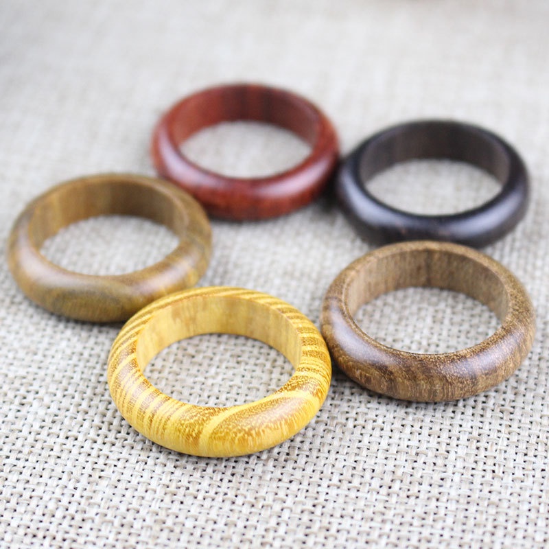 Nhẫn Gỗ Đàn Hương Màu Đỏ Phong Cách Phật Giáo Cho Nam Và Nữ