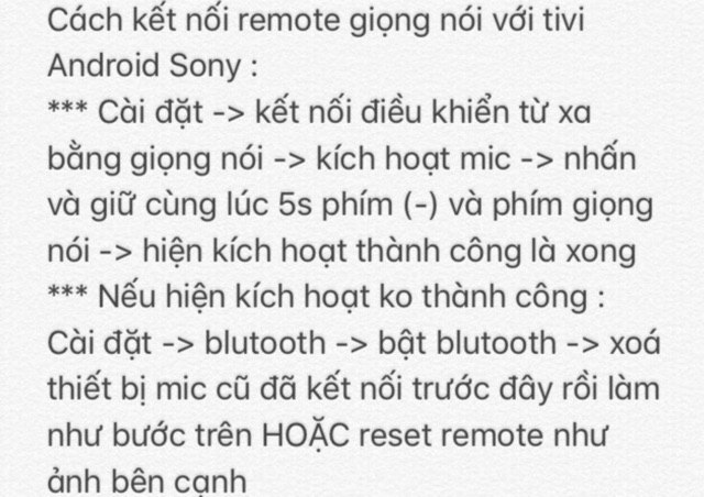 Điều khiển giọng nói Tivi SONY chính hãng