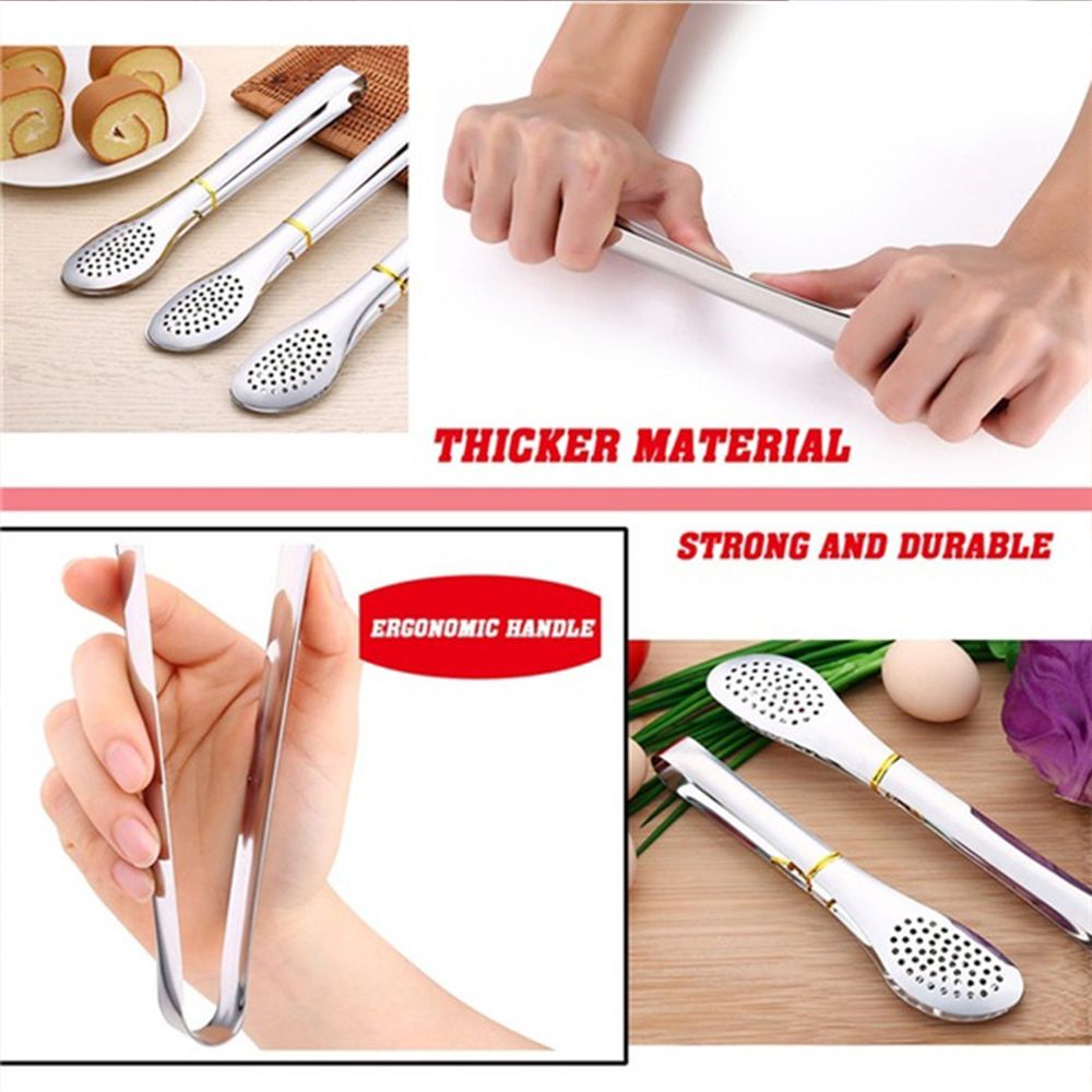 Kẹp gắp thức ăn bằng thép không gỉ chống nóng an toàn tiện dụng cho nhà bếp