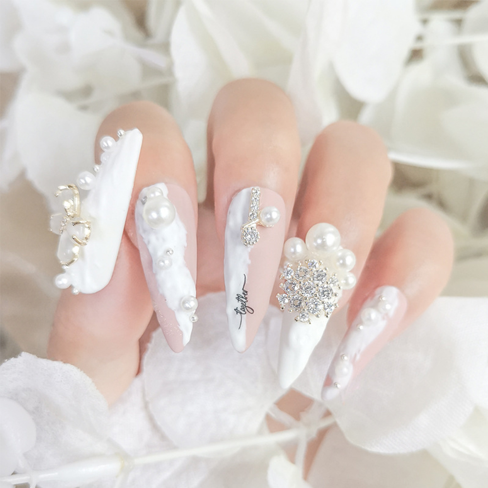 Phụ kiện trang trí móng bằng hợp kim hình bông hoa/bướm 3d DIY