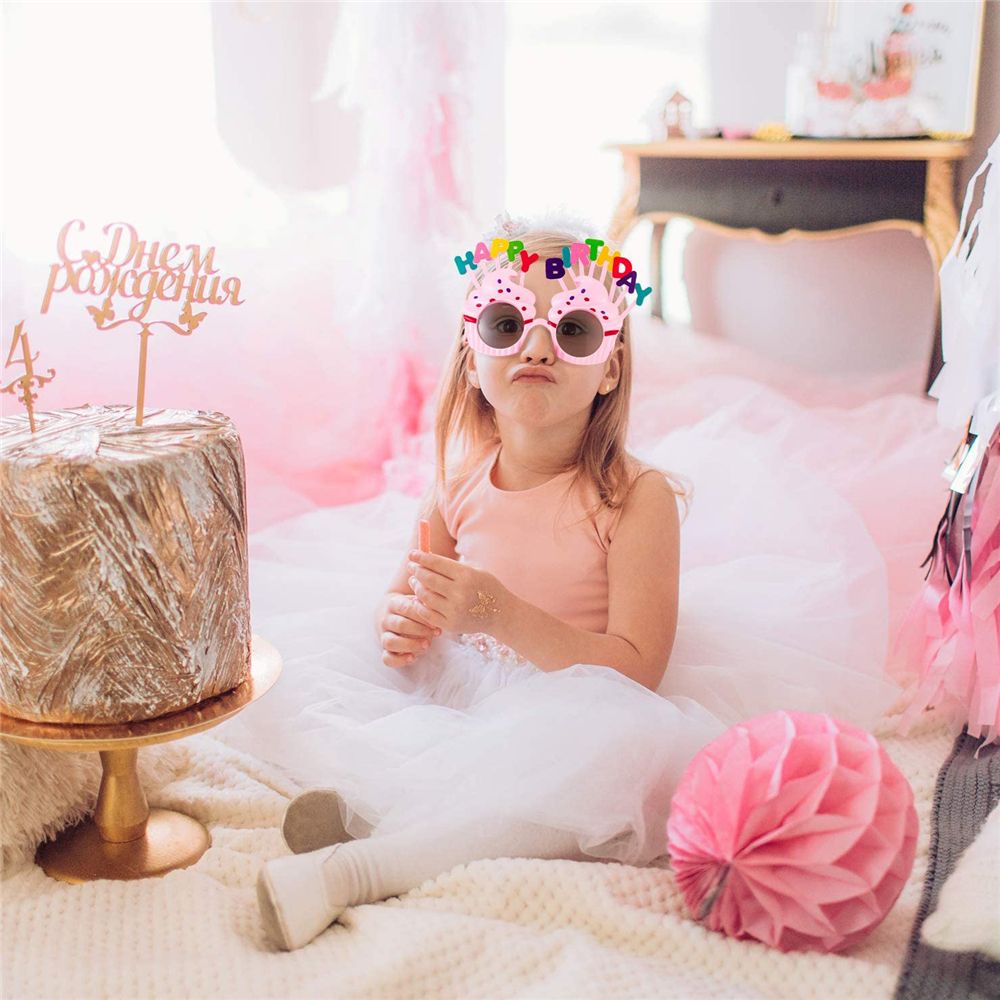 Kính mát in chữ Happy Birthday dễ thương dùng làm phụ kiện chụp ảnh cho bé