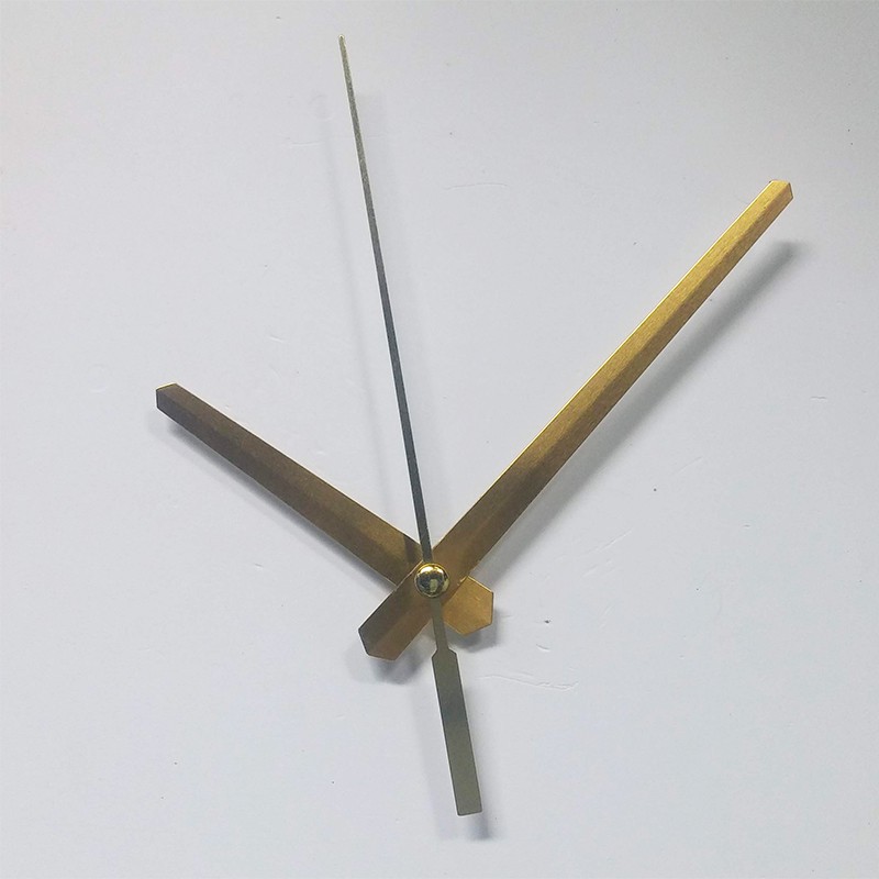 Bộ kim vàng 11cm và Máy đồng hồ treo tường Taiwan loại tốt - Kim trôi trục 12mm