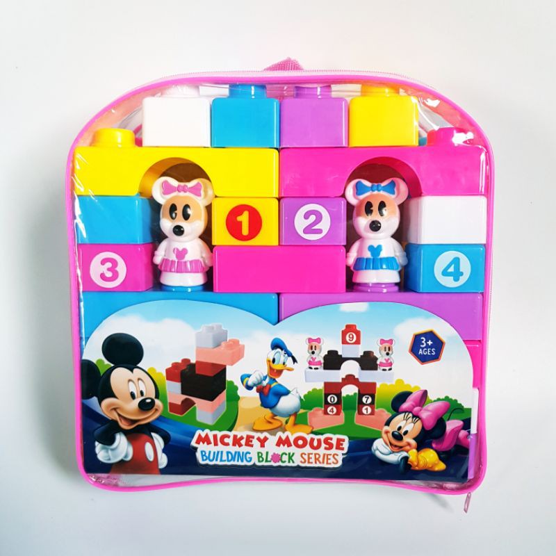 Balo lắp ghép mèo Hello Kitty, chuột Mickey 29 chi tiết cỡ lớn 7966